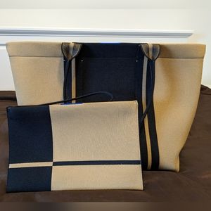 Camel and Black Rothy's Magnetic Essential Tote and Pouch Set EUC